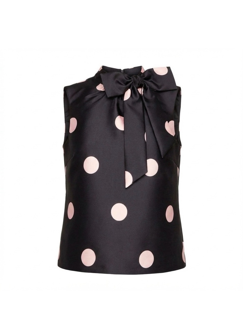 Kate Spade Sleeveless Top - Navy Pink Dot Bow Neck - Picture 1 of 4